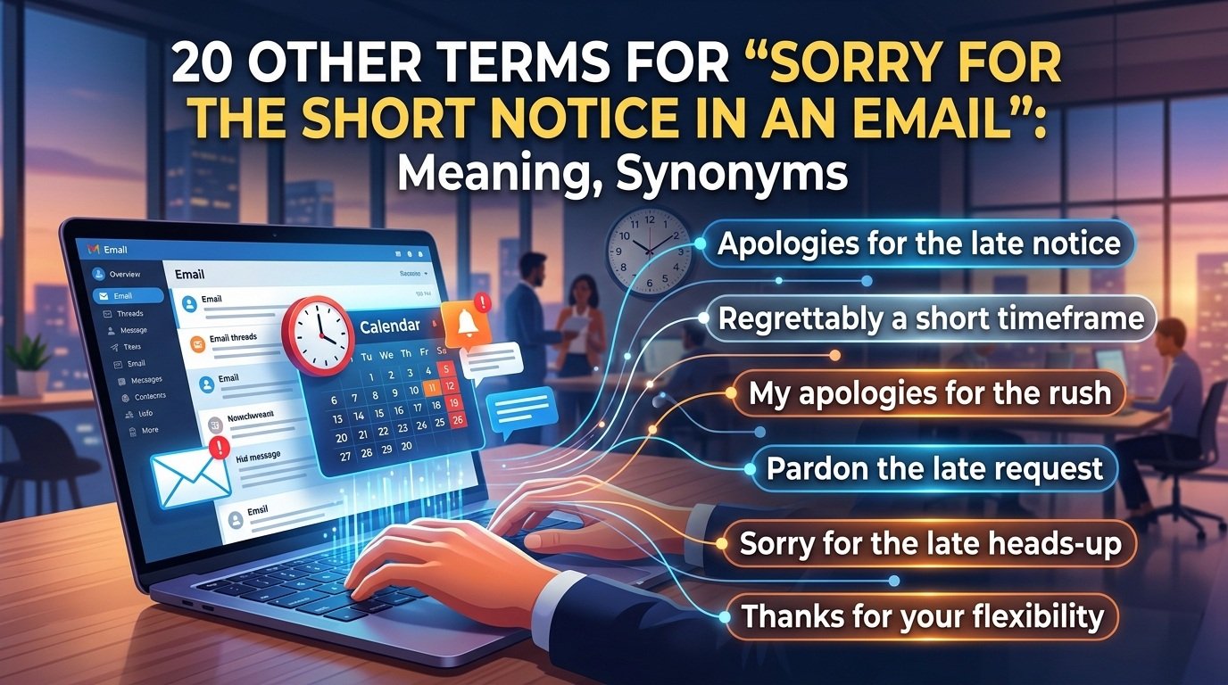 Sorry For The Short Notice In An Email